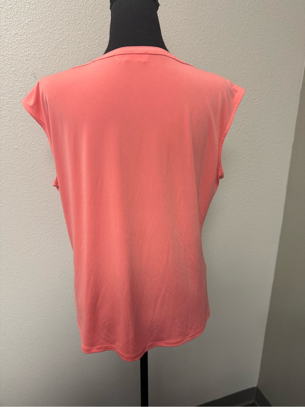 Calvin Klein Salmon Chain Neck Blouse Top Career Office Stretch Size L XL - Picture 6 of 11